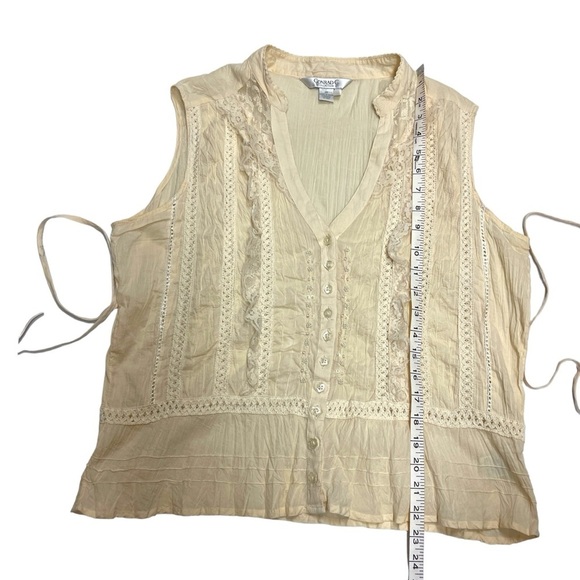 SOLD 🔴 Conrad lace embroidered vest top size 16 beige tan vintage - Picture 10 of 14
